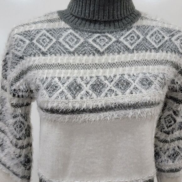 Coco Y Club Cable Knit Fair Isle Sweater Small Cottagecore Boho Minimalist Ski - Picture 3 of 9